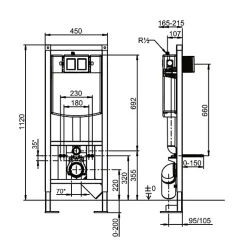 Villeroy & Boch Pack Bâti-support autoportant ViConnect + Plaque de commande chromée mat + Cuvette suspendue O.Novo