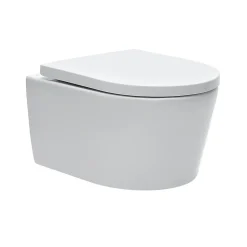 Villeroy & Boch Pack WC Bâti-support sol mur + WC SAT sans bride + Abattant SoftClose + Plaque noire (VCNSAT4)* Wc Suspendu