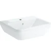 Vitra Integra Lavabo suspendu 50x43 cm avec trou pour robinetterie au milieu, Blanc (7048-003-0001)