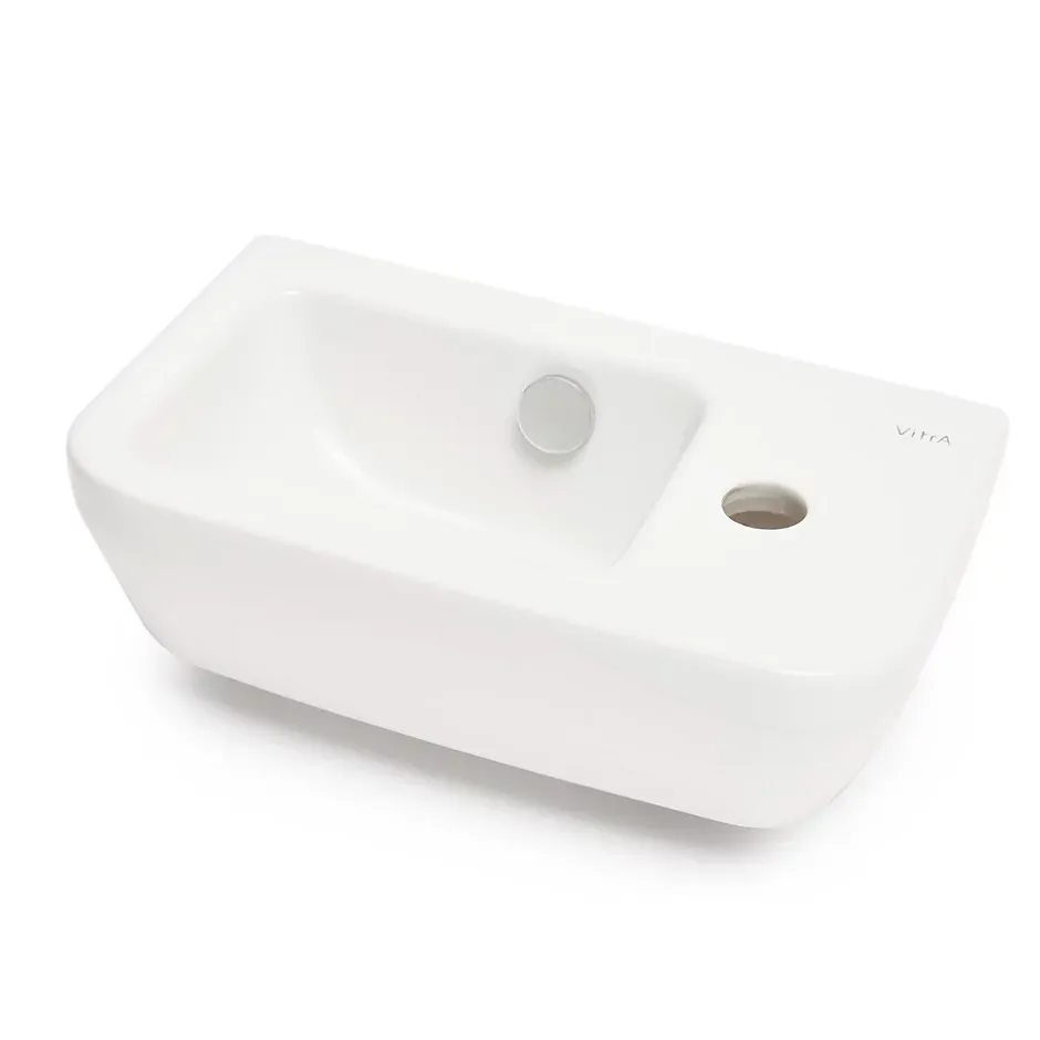 Vitra Integra Lave-mains 37x22 cm avec trou pour robinetterie sur la droite, Blanc (7091-003-0029)