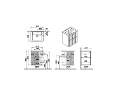 Vitra Meuble de salle de bain avec lavabo Root 60x67x46 cm bleu mat (ROOTG60BINTS)