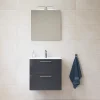 Vitra Mia ensemble meuble préassemblé 59x61x39,5 cm avec lavabo, miroir et éclairage LED, Anthracite brillant (MIASET60A)