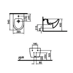 Vitra Sento bidet suspendu, alimentation interne, blanc (4338B003-1046)* Bidet