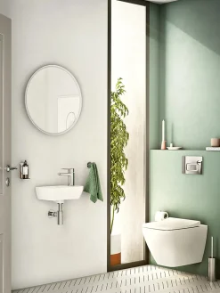 Vitra Set Lave-mains 37x22 cm avec trou pour robinetterie sur la droite + siphon (7091-003-0029-SET)* Lavabo