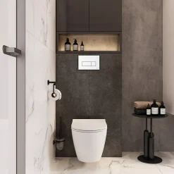 Vitra Pack WC Mia suspendu cuvette carénée fixations invisibles et bati support autoportant avec plaque Blanche* Wc Suspendu