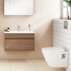 Vitra Pack WC S50 suspendu cuvette carénée et bati support mur porteur avec plaque Blanche