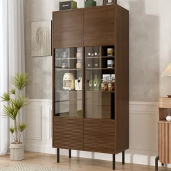 ProximaX Vitrine multibranches avec façade en verre, étagères à plusieurs niveaux et tiroir dissimulé, pour salle de bain, salon ou bureau* Meuble Wc