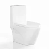 Vente-unique WC à poser blanc brillant en céramique - Evacuation verticale - NAGILAM