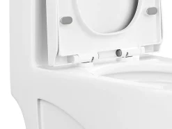 Vente-unique WC à poser blanc brillant en céramique - Evacuation verticale - NAGILAM