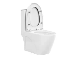 Vente-unique WC à poser blanc brillant en céramique - Evacuation horizontale - NAGILAM* Wc À Poser