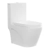 Vente-unique WC à poser blanc mat en céramique - Evacuation horizontale - NAGILAM