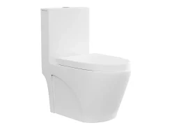 Vente-unique WC à poser blanc mat en céramique - Evacuation horizontale - NAGILAM