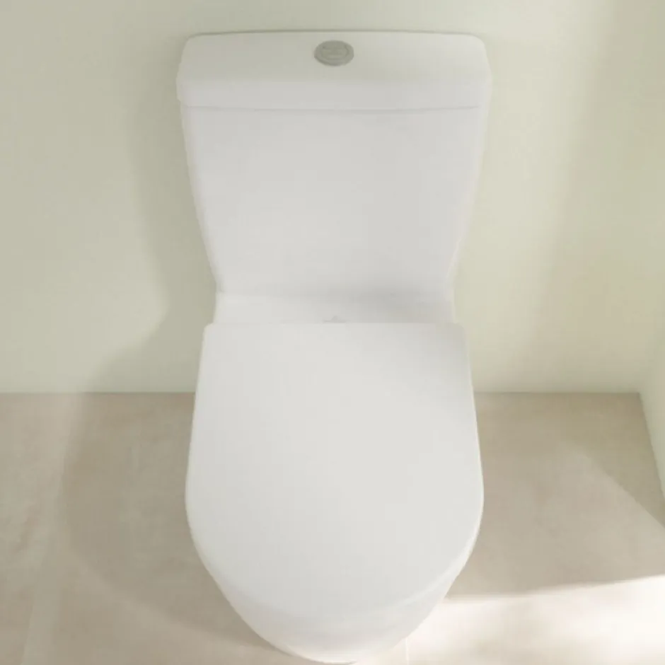 Villeroy & Boch WC à poser compact sans bride sortie horizontale VILLEROY ET BOCH Avento avec abattant frein de chute + Nettoyant
