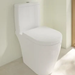 Villeroy & Boch WC à poser compact sans bride sortie horizontale VILLEROY ET BOCH Avento avec abattant frein de chute