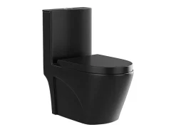 Vente-unique WC à poser noir mat en céramique - Evacuation horizontale - NAGILAM* Wc À Poser