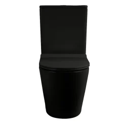 Ceramia WC à poser sans bride en céramique avec abattant SoftClose + réservoir de chasse, alimentation latérale, noir (CEPX030RREXVPBKM)* Wc À Poser
