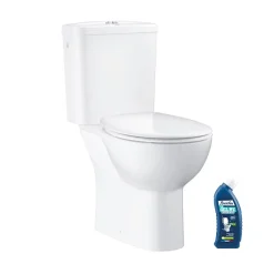 Grohe WC à poser sans bride Bau Ceramic avec abattant frein de chute declipsable + nettoyant Briochin