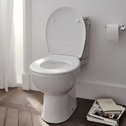 Jacob Delafon WC à poser sans bride sortie horizontale Gaspard avec abattant frein de chute déclipsable + Tabouret blanc* Wc À Poser