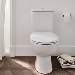 Jacob Delafon WC à poser sans bride sortie horizontale Gaspard avec abattant frein de chute déclipsable + Tabouret blanc* Wc À Poser