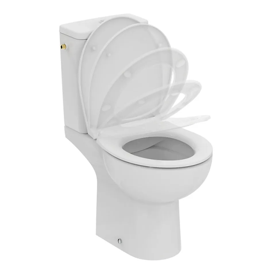 Ideal Standard WC à poser sans bride sortie horizontale TIRSO RimLS+ avec abattant frein de chute