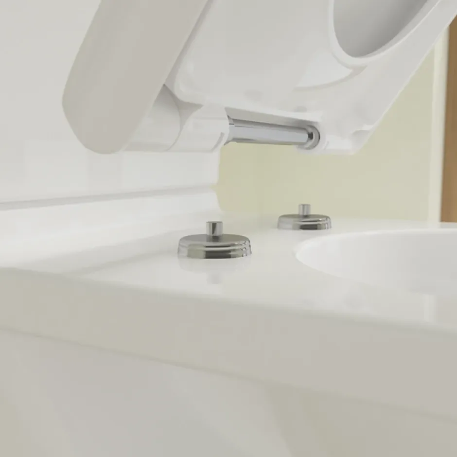 Villeroy & Boch WC à poser sans bride surélevé sortie horizontale O.novo avec abattant frein de chute + Nettoyant* Wc À Poser
