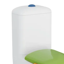 Vitra WC à poser sans bride Sento Kids Blanc + réservoir + abattant vert et jaune* Wc À Poser