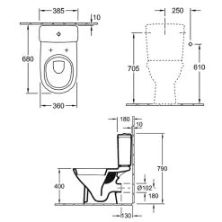 Villeroy & Boch WC à poser VILLEROY ET BOCH O.novo avec abattant frein de chute déclipsable + nettoyant Briochin* Wc À Poser