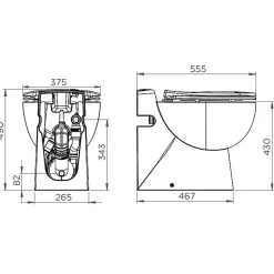 SFA WC broyeur - 550 W - Sanicompact Pro Eco+ -