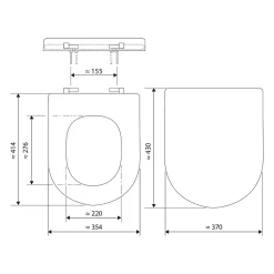 Schulte Wc Déclipsable - Avec Frein De Chute - Lunette Et Couvercle - Duroplast - Noir Mat