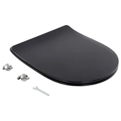 Schulte Wc Déclipsable - Avec Frein De Chute - Lunette Et Couvercle - Duroplast - Noir* Abattant Wc