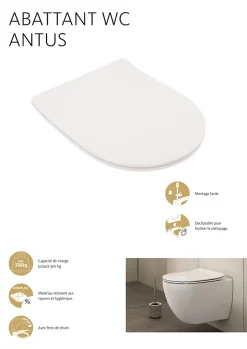 Schulte Wc Déclipsable -avec Frein De Chute - Lunette Et Couvercle - Duroplast - Blanc* Abattant Wc
