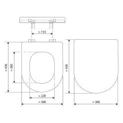 Schulte Wc Déclipsable -avec Frein De Chute - Lunette Et Couvercle - Duroplast - Blanc* Abattant Wc