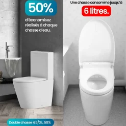 Dileci WC en Céramique Blanche à poser - Design moderne* Wc À Poser