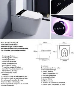 Rentside WC JAPONAIS EN CERAMIQUE - T5 WALL HUNG SUR PIEDS* Wc Japonais