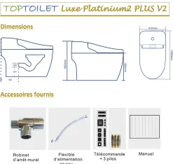 Toptoilet WC Japonais Monobloc Luxe Platinium 2 Plus