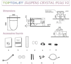 Toptoilet Wc Lavant suspendu Crystal Plus 2