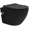 Luxebath WC suspendu chasse d'eau tornado fonction bidet noir mat avec siège Softclose