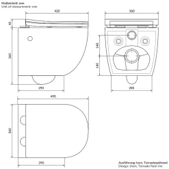 Luxebath WC suspendu chasse d'eau tornado fonction bidet noir mat avec siège Softclose
