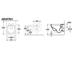 Villeroy & Boch WC suspendu combi-pack VILEROY ET BOCH Architectura 53 x 37 x 40 cm