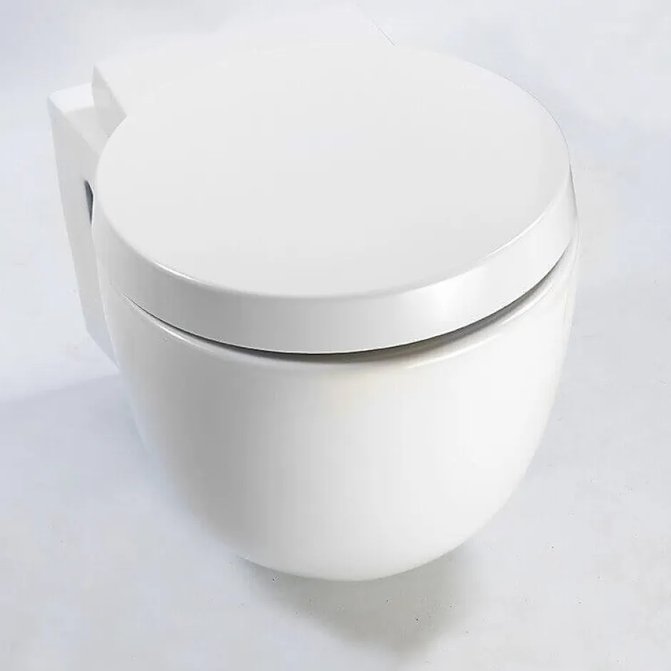 Rue Du Bain WC Suspendu Compact Avec Abattant Céramique Blanc - 50x41 cm - Charm