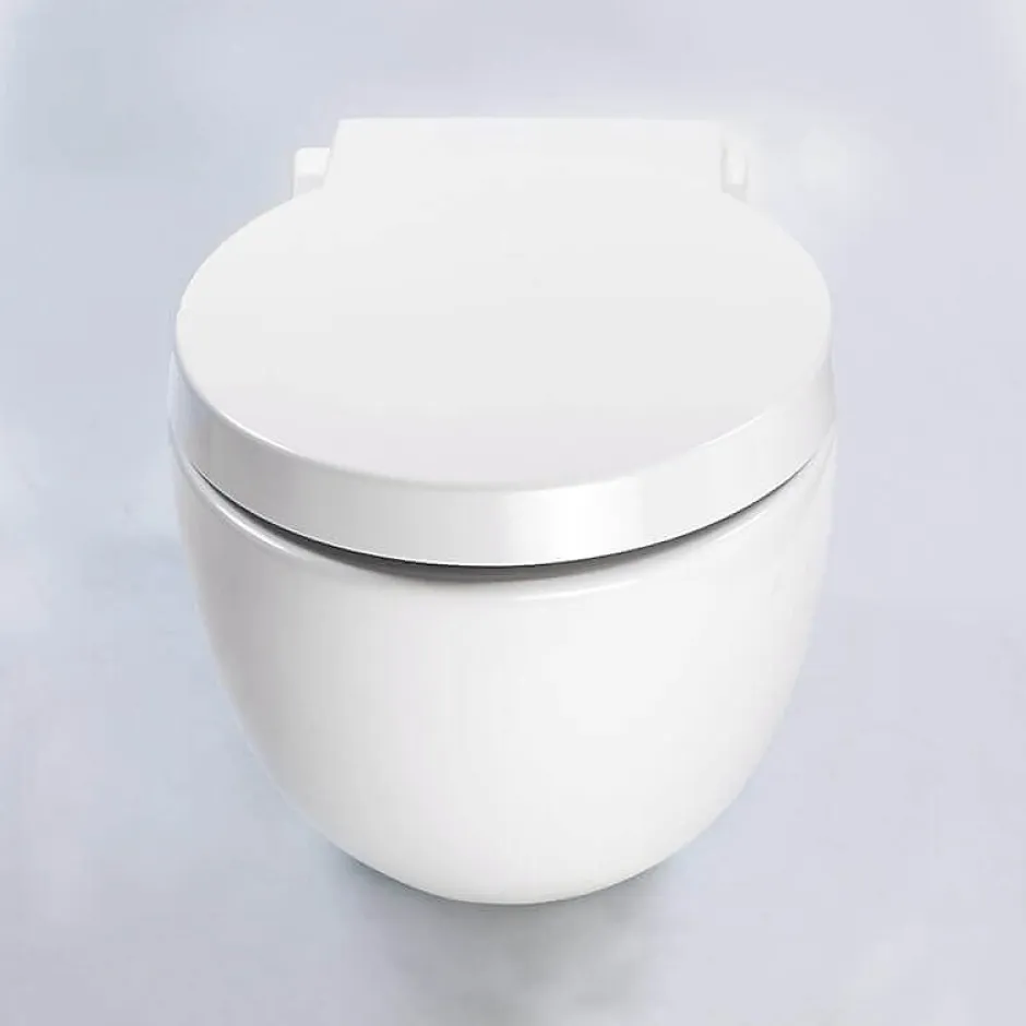 Rue Du Bain WC Suspendu Compact Avec Abattant Céramique Blanc - 50x41 cm - Charm