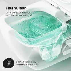 Am.Pm Europe WC suspendu céramique sans bride cuvette WC suspendu sans bord FlashClean abattant amov. frein chute softclose blanc AM.PM Gem
