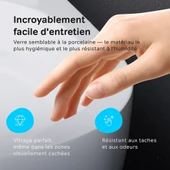 Am.Pm Europe WC suspendu céramique sans bride cuvette WC suspendu sans bord FlashClean abattant amov. frein chute softclose blanc AM.PM Gem