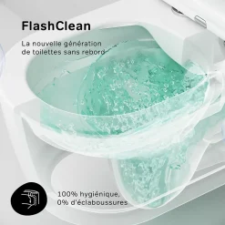 Am.Pm Europe WC suspendu céramique sans bride cuvette WC suspendu sans bord FlashClean abattant amov. frein chute softclose blanc AM.PM Func