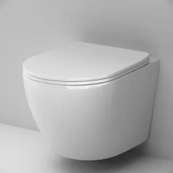 Am.Pm Europe WC suspendu céramique sans bride cuvette WC suspendu sans bord AquaSpin abattant amov. frein chute softclose, blanc AM.PM Like