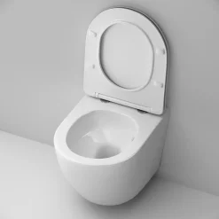 Am.Pm Europe WC suspendu céramique sans bride cuvette WC suspendu sans bord AquaSpin abattant amov. frein chute softclose, blanc AM.PM Like