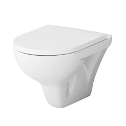 Am.Pm Europe WC suspendu céramique sans bride cuvette WC suspendu sans bord FlashClean abattant amov. frein chute softclose blanc AM.PM Hit