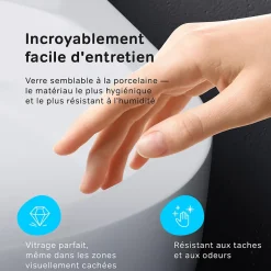Am.Pm Europe WC suspendu céramique sans bride cuvette WC suspendu sans bord FlashClean abattant amov. frein chute softclose blanc AM.PM Hit