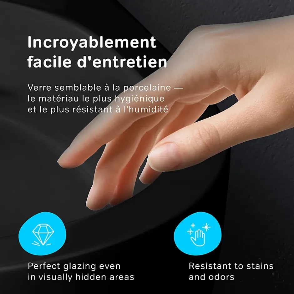 Am.Pm Europe WC suspendu céramique sans bride cuvette WC suspendu sans bord FlashClean abattant amov. frein chute softclose, Noir AM.PM X-Joy S* Wc Suspendu