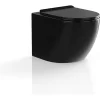 Vente-unique WC suspendu noir brillant en céramique sans bride - JAVOINE* Wc Suspendu